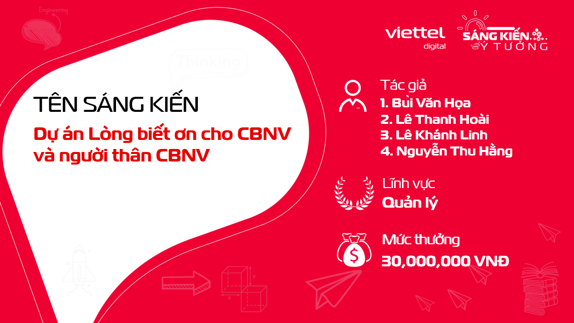 Sáng kiến “Dự án Lòng biết ơn cho CBNV và người thân CBNV”